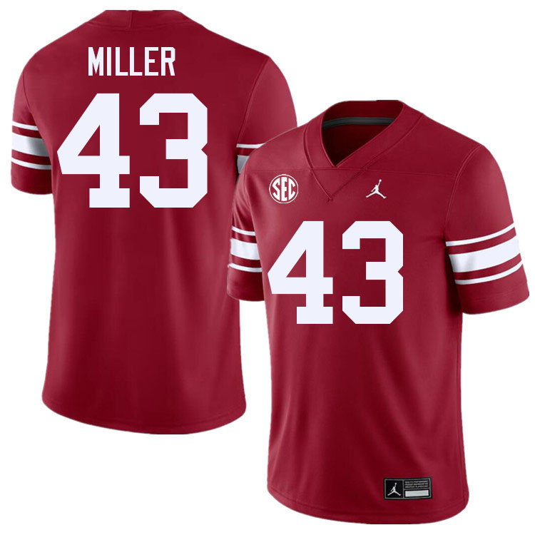 Oklahoma Sooners #43 Grayson Miller College Football Jersey Stitched-Throwback